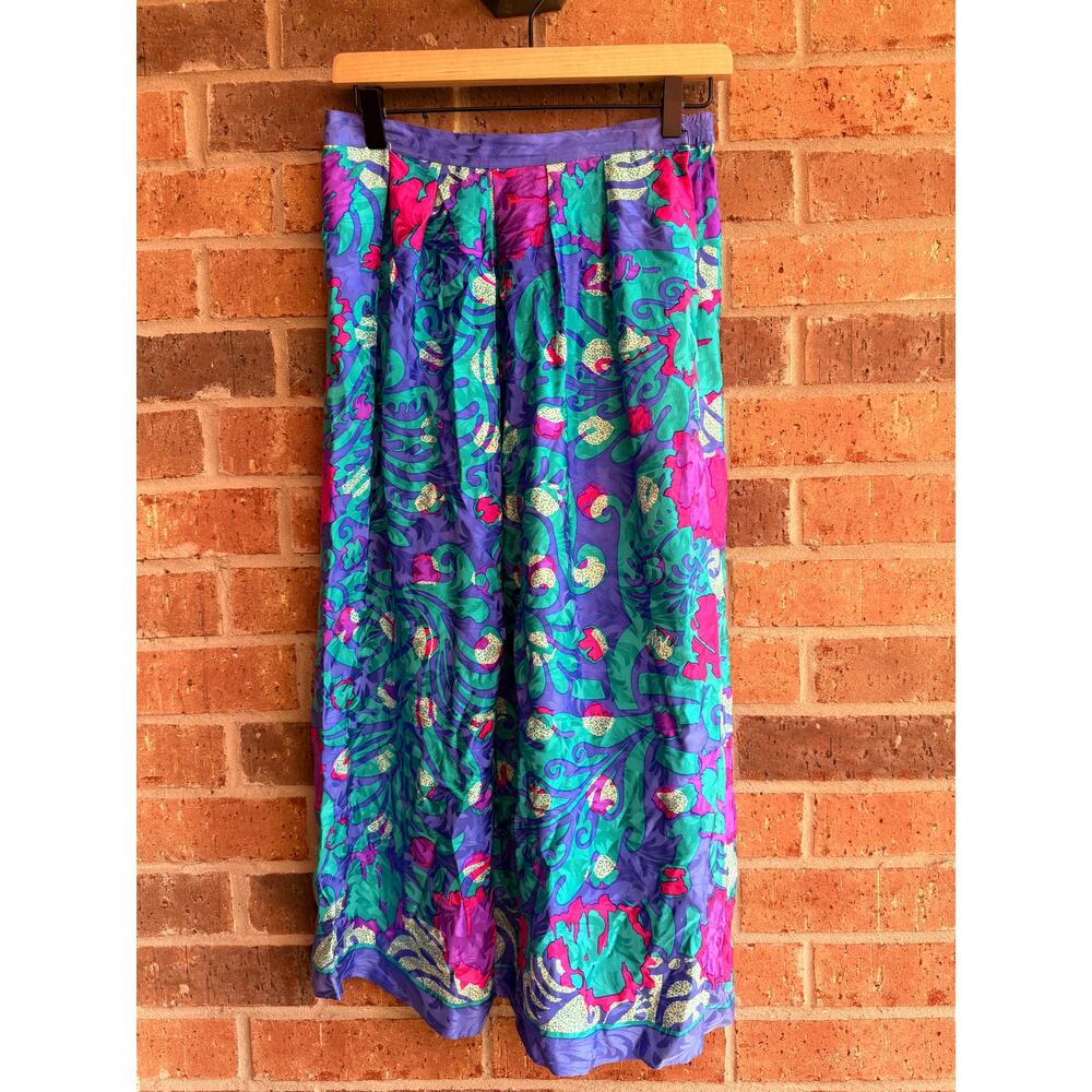 Umi Collections by Anne Crimmins Vintage Silk Maxi Skirt Size 8 - Picture 2 of 4